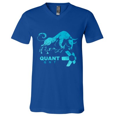 Quant Crypto Bullrun Qnt Token Blockchain Rich Millionaire Great Gift V-Neck T-Shirt