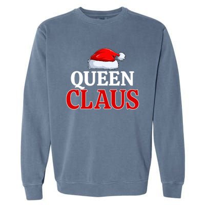 Queen Claus Christmas Pajama Matching Family Santa Xmas Meaningful Gift Garment-Dyed Sweatshirt