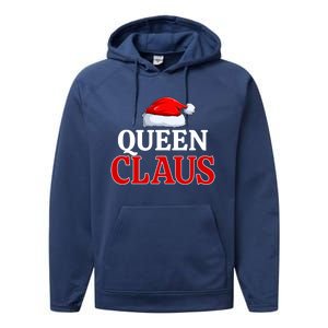 Queen Claus Christmas Pajama Matching Family Santa Xmas Meaningful Gift Performance Fleece Hoodie