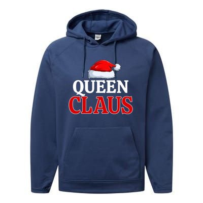 Queen Claus Christmas Pajama Matching Family Santa Xmas Meaningful Gift Performance Fleece Hoodie