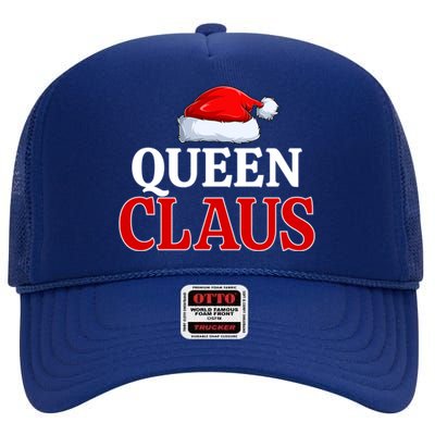 Queen Claus Christmas Pajama Matching Family Santa Xmas Meaningful Gift High Crown Mesh Back Trucker Hat