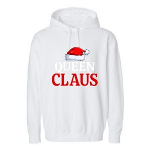 Queen Claus Christmas Pajama Matching Family Santa Xmas Meaningful Gift Garment-Dyed Fleece Hoodie