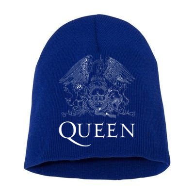 Queen Classic Crest Logo White Short Sleeve Gift Short Acrylic Beanie