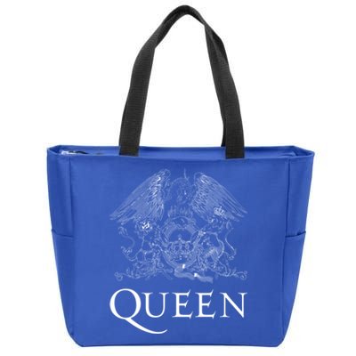 Queen Classic Crest Logo White Short Sleeve Gift Zip Tote Bag