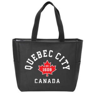 Quebec City Canada Canadian Flag Maple Leaf Gift Zip Tote Bag