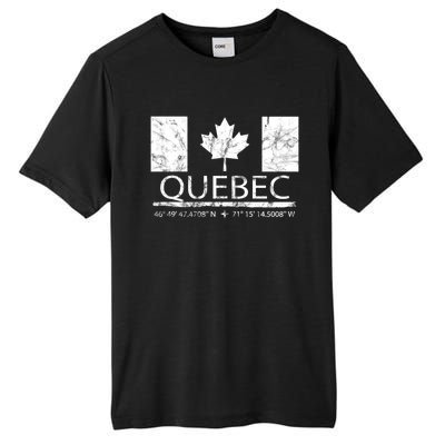 Quebec City Canadian Flag Travel To Quebec Meaningful Gift Tall Fusion ChromaSoft Performance T-Shirt