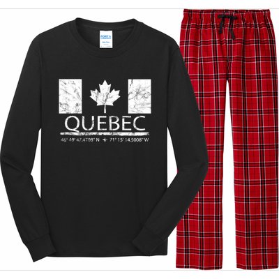 Quebec City Canadian Flag Travel To Quebec Meaningful Gift Long Sleeve Pajama Set