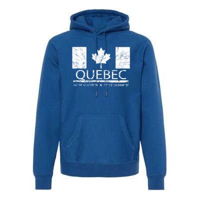 Quebec City Canadian Flag Travel To Quebec Meaningful Gift Premium Hoodie