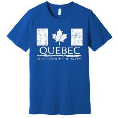 Quebec City Canadian Flag Travel To Quebec Meaningful Gift Premium T-Shirt