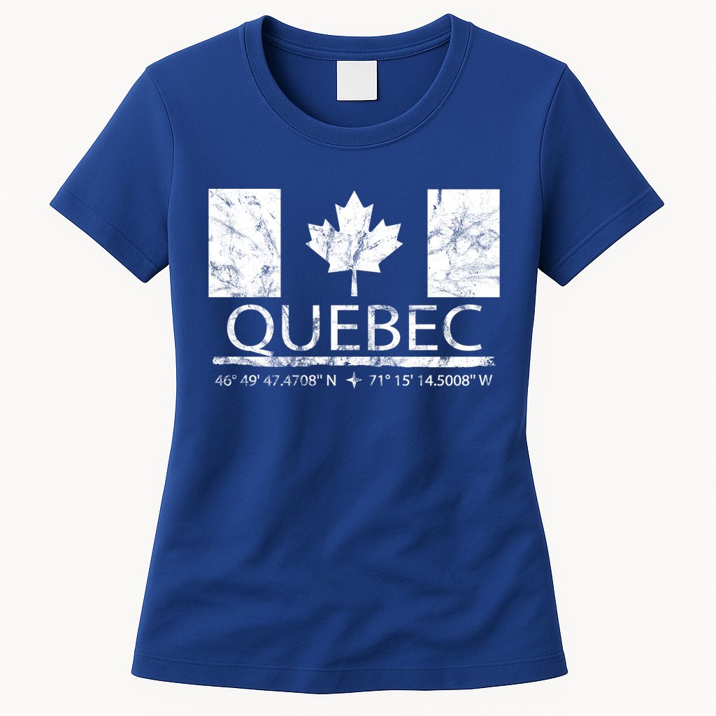 Quebec City Canadian Flag Travel To Quebec Meaningful Gift Womens T-Shirt
