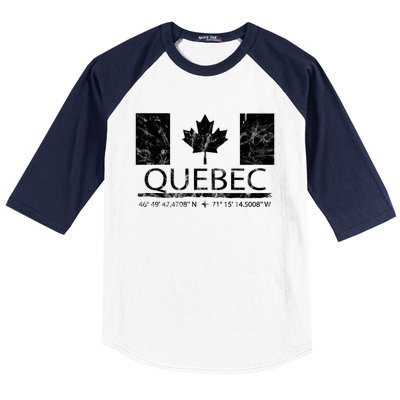 Quebec City Canadian Flag Travel To Quebec Meaningful Gift Baseball Sleeve Shirt