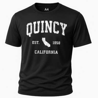 Quincy California Ca Vintage Athletic Sports Performance Shirt