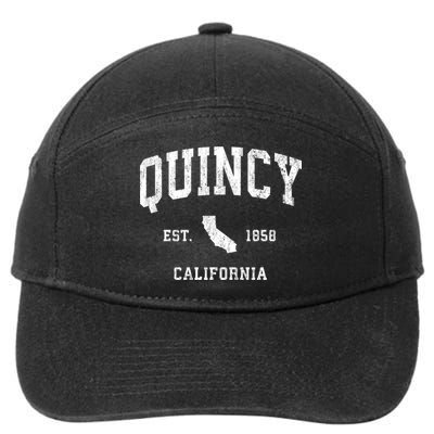 Quincy California Ca Vintage Athletic Sports 7-Panel Snapback Hat