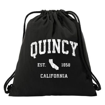 Quincy California Ca Vintage Athletic Sports Drawstring Bag