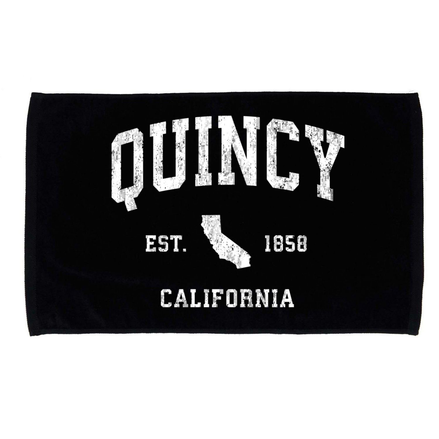 Quincy California Ca Vintage Athletic Sports Microfiber Hand Towel