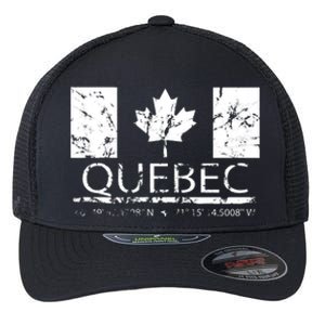 Quebec City Canadian Flag Travel To Quebec Meaningful Flexfit Unipanel Trucker Cap