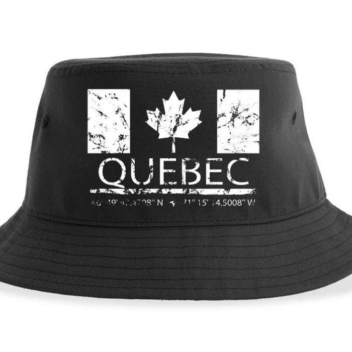 Quebec City Canadian Flag Travel To Quebec Meaningful Sustainable Bucket Hat