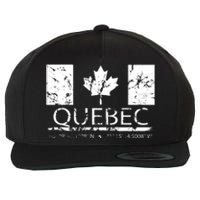 Quebec City Canadian Flag Travel To Quebec Meaningful Wool Snapback Cap