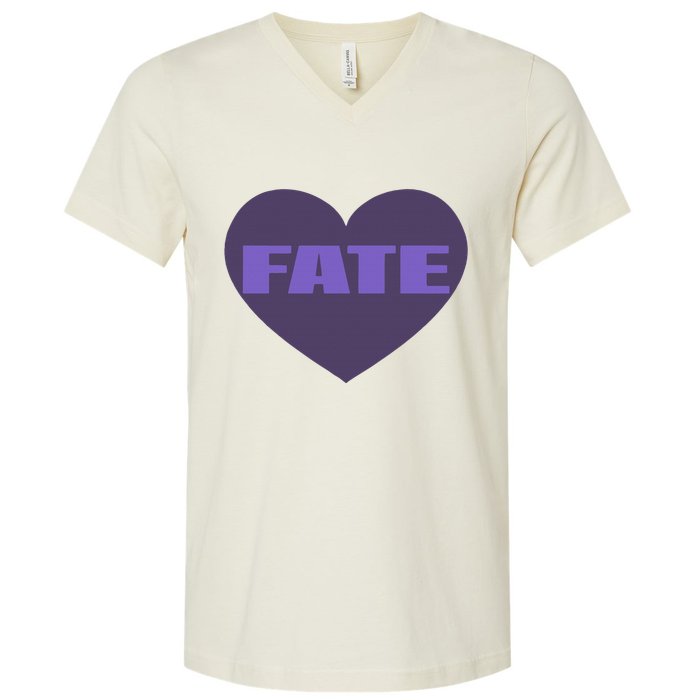Quan Content Fate Heart V-Neck T-Shirt