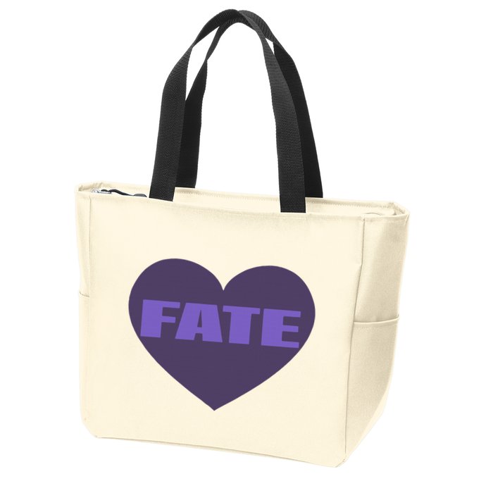 Quan Content Fate Heart Zip Tote Bag