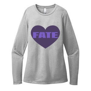 Quan Content Fate Heart Womens CVC Long Sleeve Shirt