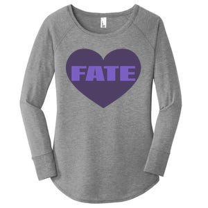 Quan Content Fate Heart Women's Perfect Tri Tunic Long Sleeve Shirt