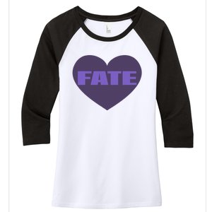 Quan Content Fate Heart Women's Tri-Blend 3/4-Sleeve Raglan Shirt