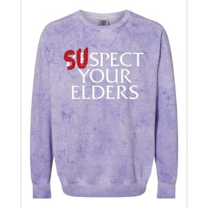 QueenS Court Games Suspect Your Elders Colorblast Crewneck Sweatshirt