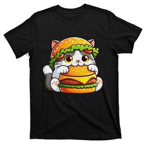 Quirky Cat Hamburger Fun T-Shirt