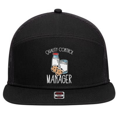 Quality Control Manager Food Safety Funny Milk And Cookie 7 Panel Mesh Trucker Snapback Hat