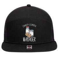 Quality Control Manager Food Safety Funny Milk And Cookie 7 Panel Mesh Trucker Snapback Hat