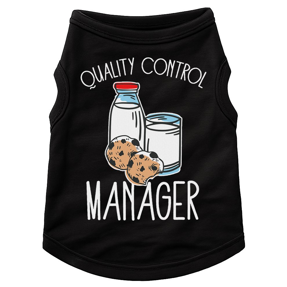 Quality Control Manager Food Safety Funny Milk And Cookie Doggie Tank
