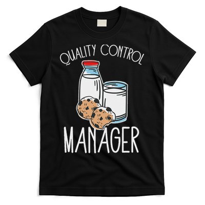 Quality Control Manager Food Safety Funny Milk And Cookie T-Shirt