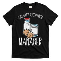 Quality Control Manager Food Safety Funny Milk And Cookie T-Shirt
