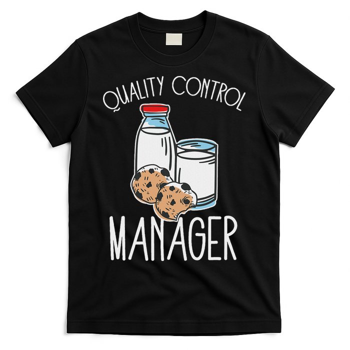 Quality Control Manager Food Safety Funny Milk And Cookie T-Shirt
