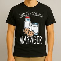 Quality Control Manager Food Safety Funny Milk And Cookie T-Shirt