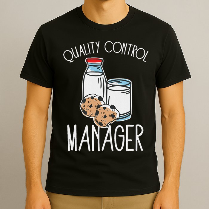 Quality Control Manager Food Safety Funny Milk And Cookie T-Shirt