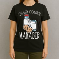 Quality Control Manager Food Safety Funny Milk And Cookie T-Shirt