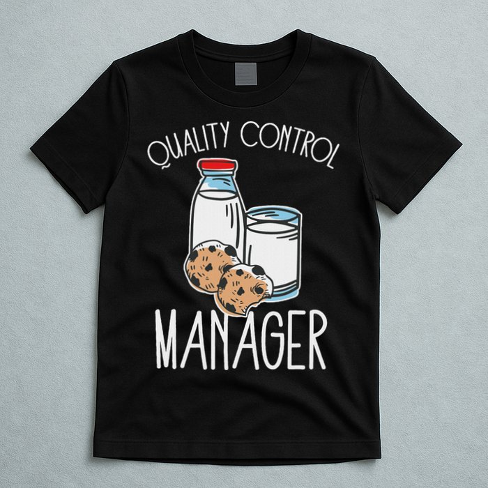Quality Control Manager Food Safety Funny Milk And Cookie T-Shirt