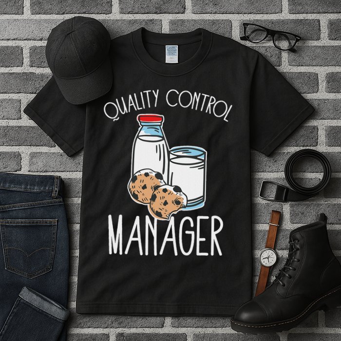 Quality Control Manager Food Safety Funny Milk And Cookie Tall T-Shirt