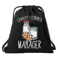 Quality Control Manager Food Safety Funny Milk And Cookie Drawstring Bag