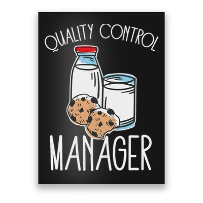 Quality Control Manager Food Safety Funny Milk And Cookie Poster