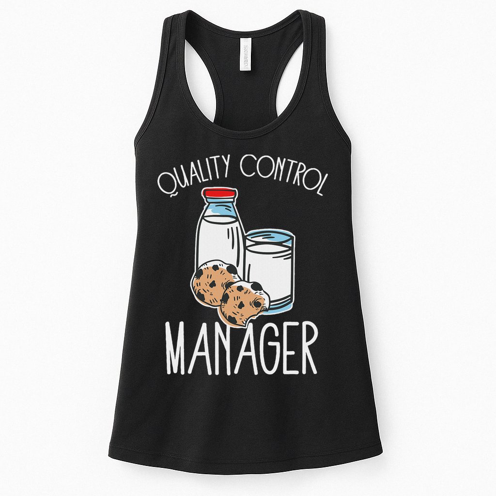 Quality Control Manager Food Safety Funny Milk And Cookie Womens Tank Top