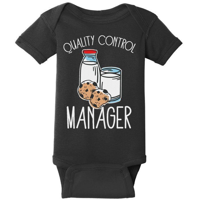 Quality Control Manager Food Safety Funny Milk And Cookie Baby Bodysuit