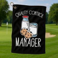Quality Control Manager Food Safety Funny Milk And Cookie Golf Towel