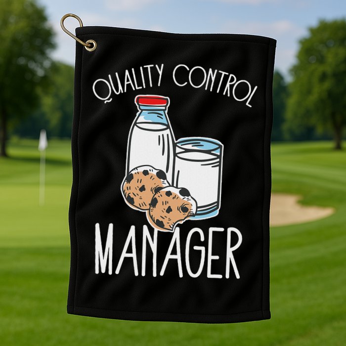 Quality Control Manager Food Safety Funny Milk And Cookie Golf Towel