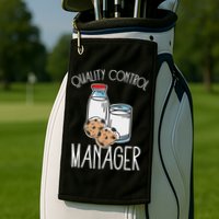 Quality Control Manager Food Safety Funny Milk And Cookie Golf Towel