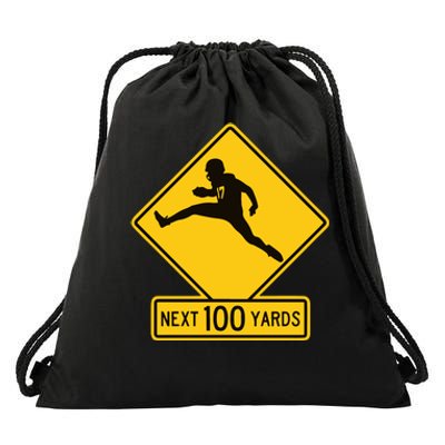 Quarterback Crossing Next 100 Yards Drawstring Bag