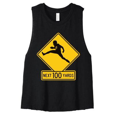 Quarterback Crossing Next 100 Yards Women's Racerback Cropped Tank