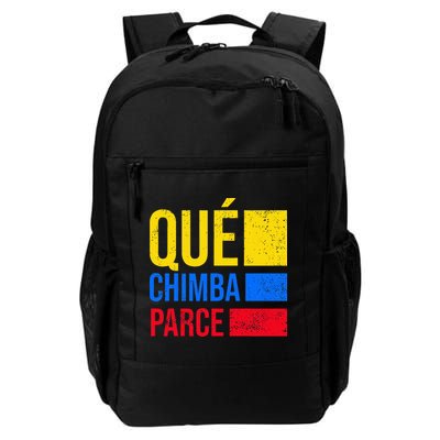 Qué Chimba Parce Colombia Flag Retro Vintage Colombian Slang Backpack